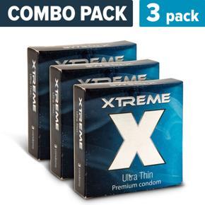 Xtreme 3in1 Ultra Thin Condom - Combo Pack - 3X3=9pcs Condoms