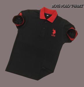 Soft and Comfortable Black Color Premium Quality Pk Polo T-Shirt for Baby Boys