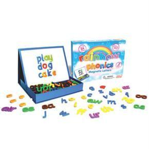 Junior Learning Rainbow Phonics Magnetic Letters and Built-in Magnetic Board