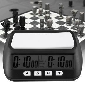 XHHDQES 2X Chess Clock, Digital Chess Timer & Game Timer, 3-In-1 Multipurpose Portable Professional Clock Black