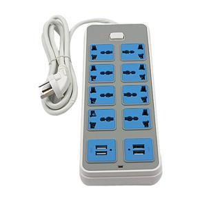 Power Strip Surge Protector with 4 USB and 8 Outlets Ports 6.5 Feet Extension Cord 3000W 16A for Home Dorm-US Plug