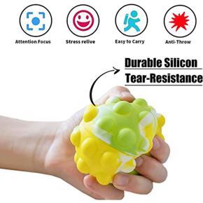 1Pice Pop Stress Balls Fidget Toy,3D Push Bubble Pop Fidget Toy for Its Autism/Autistic Stress Relief,Poppers Sensory Party Favors Ball Fidget Toys Set Gifts for Kids & Adults