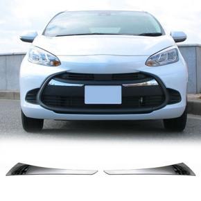 ARELENE For Toyota AQUA 2021 2022 Chrome Front Bumper Mesh Center Grille Grill Moulding Strips Cover Trim