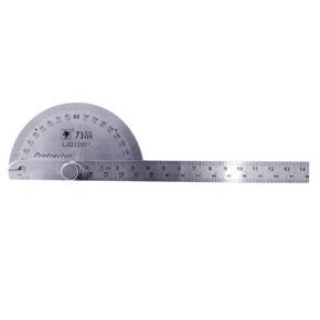 GMTOP Stainless Steel 180 Degree Protractor Angle Finder Rotary Woodworking Measuring Ruler Craftsman Tool