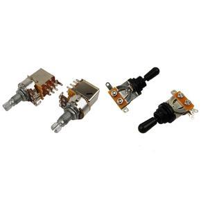 BRADOO- 2pcs A500K Push Pull Split Knurled 18Mm Long Guitar Pot Potentiometer & 2pcs 3 Way Short Straight Guitar Toggle Switch