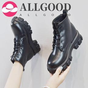 Winter Women Ankle Boots Black Leather Fashion Autumn Warm Motorcycle Non-slip Waterproof Female Platform High Boots