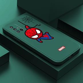 Hontinga for Samsung Galaxy A71 5G Back Cover Cartoon Spiderman Cases Square Edge Liquid Silicone Phone Case