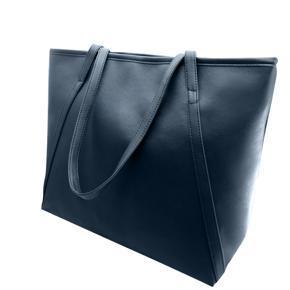 Women Faux Leather Handbag Solid Color Tote Bag Zipper Big Fashion Shoulder Bag