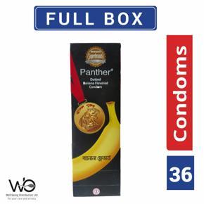 Panther - Dotted Banana Flavored Condom - Full Box - 3x12=36pcs