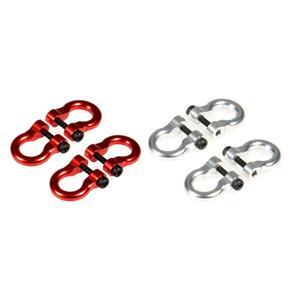 BRADOO- 8Pcs Metal Trailer Hook Hitch Tow Shackles for Scx10 Trx4 1/10 Rc Crawler Rc Parts - 4Pcs Silver & 4Pcs Red