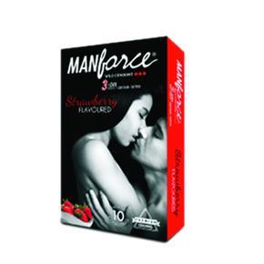 Manforce Condoms Strawberry Flavoured 10 pcs