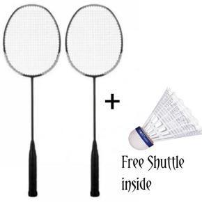 2 Badminton Rackets For adults with 2 feathers speed Shuttles - Japanese