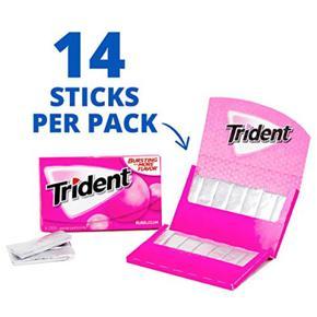 Trident Bubblegum Flavor Sugar Free Gum X 14 Soft Gum