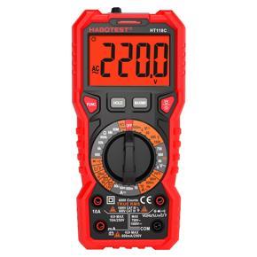 GMTOP HABOTEST HT118C Digital Multimeter Manual Range Multi-meter 6000 Counts True RMS Measuring AC/DC Voltage Current Resistance Capacitance Frequency Temperature NCV Test Diode batt-ery Test with LC