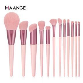 Maange 12Pcs Pink Professional Makeup Brushes Set