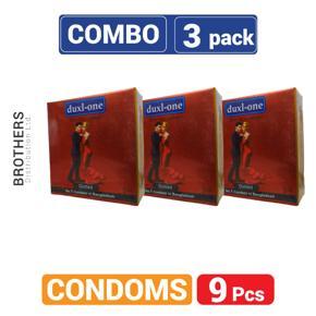 Duxl-One - Dotted Slim Fit Condom with Rose Flavor - Combo 3 Pack - 3x3=9pcs Condom