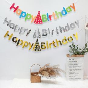 Happy Birthday Banner Birthday Party Bunting Garland Baby Birthday Flags Party Supplies