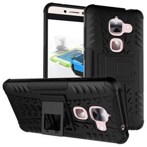 Armor Shockproof Stand Holder Dual Rugged Silicone+ PC Protective Back Case For ;eTV Lecoo Le Mxa 2 - Black