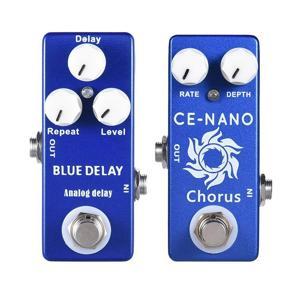 MOSKY 2Pcs Guitar Effect Pedal :1Pcs CE-NANO Electric Guitar Chorus Effect Pedal Full Metal Shell True Bypass & 1Pcs Deep Blue Delay Mini Guitar Effect Pedal