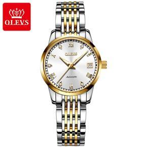 OLEVS Mechanical Watch for Women Fashion Stainless Steel luxurious Casual Wateproof Automatic Watch - 6602