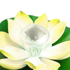 Yellow Solar ed LED Flower Lotus Light Floating Fountain Garden Pool Lighting Lamp Lanterns Outdoor Decoration