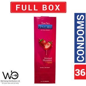 Trust Mee - Extra Dotted Strawberry Flavor Condoms For Mutual Pleasure - Full Box - 3x12=36pcs
