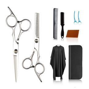 Household Scissors 6 Inch Stainless Steel Hairdressing Scissors Set Flat Cut Tooth Scissors