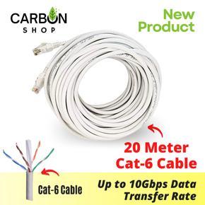 20 Meter Cat 6 Gigabit Ethernet Cable Network Patch Cord Cable LAN Adapter Internet Copper Twisted Wire LAN Cable Plug Connector for Laptop Mac PC WIFI CC Camera Smart TV Box Android