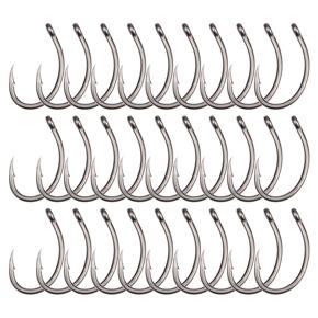 30Pcs 6#/8#/10# Curve Hooks PEFT Barbed Fishhooks Carp Fishing Hooks Fishing Tackle Accessories