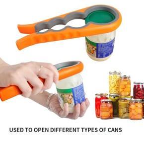 4 In 1 Manual Non-slip Twist Cap Bottle Lid Opener.