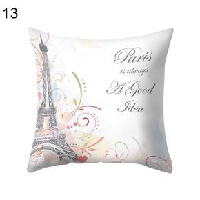 Eiffel Tower Heart Leaf Flower Pillow Case Cushion Cover Sofa Bed Car Cafe Decor