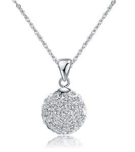 Wedding Crystal Ball Shaped Design Pendant Necklace