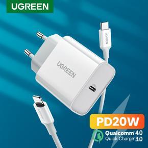 Ugreen Quick Charge 4.0 3.0 QC PD Charger 20W QC4.0 QC3.0 USB Type C Fast Charger for iPhone 12 11 Pro X Xs 8 Samsung Galaxy S10, S10+, iPad Pro, Phone PD Charger