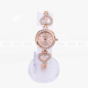 Ladies Beike Exclusive Stone Case Heart Shaped Stonned Stainless Steel Ladies Watch