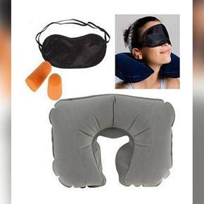 Travel Selection 3 in 1 with Comfort Neck Pillow Sleeping Eye Mask & Travel Earplug Set