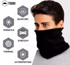 Fleece Neck Warmer Black For Motorcycle, Cycle, Bikers, Drivers, Hikers, Face Mask Breathable