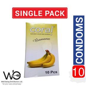Coral - Banana Flavor Extra Performance Condom - Single Large Pack - 10x1=10pcs