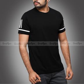 Premium Quality Black Color Cotton Short Sleeve T-Shirt for Men.