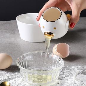 Creative Cartoon Chicken Egg Yolk White Separator Ceramics Ceramic Cartoon Chick Egg Separator Cooking Kitchen A