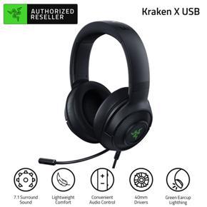 Razer Kraken X-USB Gaming Headset Earphone 7.1 Surround Sound Ultra Light Headphone Bendable Cardioid Microphone Custom-Tuned 40mm Drivers