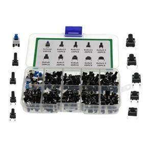 ARELENE 180PCS 10 Type 6X6 Light Mini Touch Switch Set Push Button Switch Kit Assortment Set DIY Tool Accessories