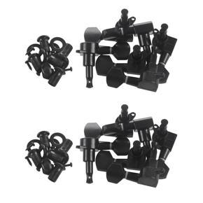 ARELENE 2set Guitar Sealed Small Peg Tuning Pegs Tuners Machine Heads for Acoustic Electric Guitar Guitar Parts( Black 6R6L)