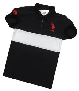 Stylish and Fashionable Premium Quality Black Color Soft and Comfortable Cotton Pk Polo T-Shirts for Mens with White and Black Contrast