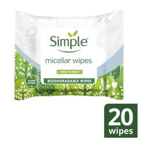 Simple Sensitive Skin Micellar Wipes 20 Pack