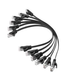 6 Pcs 1 Ft Flat Internet Network Cable Solid Cat6 High Speed Patch Lan Wire With Snagless Rj45 Connectors