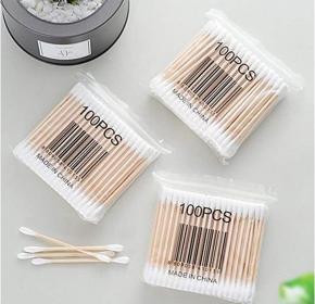Pack of 3 High Quality Wooden Cotton Buds, Ear Cleaning Sticks (300 sticks) Wooden Cotton Swabs