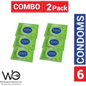 EXS - Glow In The Dark Condom - Combo Pack - 2 Packs - 3x2=6pcs (Made in UK)