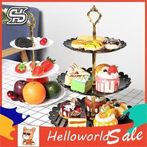 HelloWorld 3 Layers Vegetable Fruits Plate Cake Dessert Stand for Wedding Birthday Party