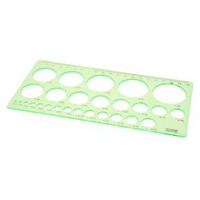 XHHDQES 2X Green Plastic Students Rectangle Shape Drawing Circle Template Ruler