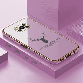 Hontinga for Xiaomi Poco X3 NFC Back Cover Luxury 6D Plating Cartoon Lucky Side Pattern Case Soft Silicone Square Phone Cases